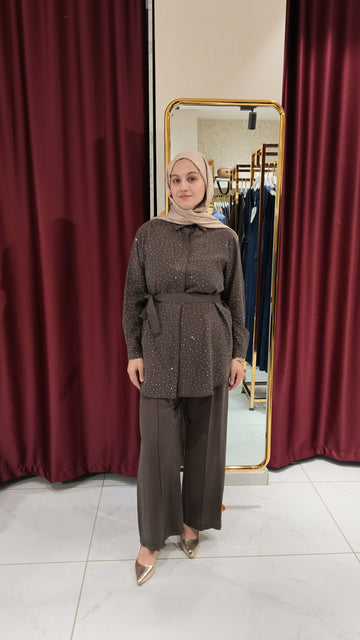 Taşlı Pantolonlu Takım