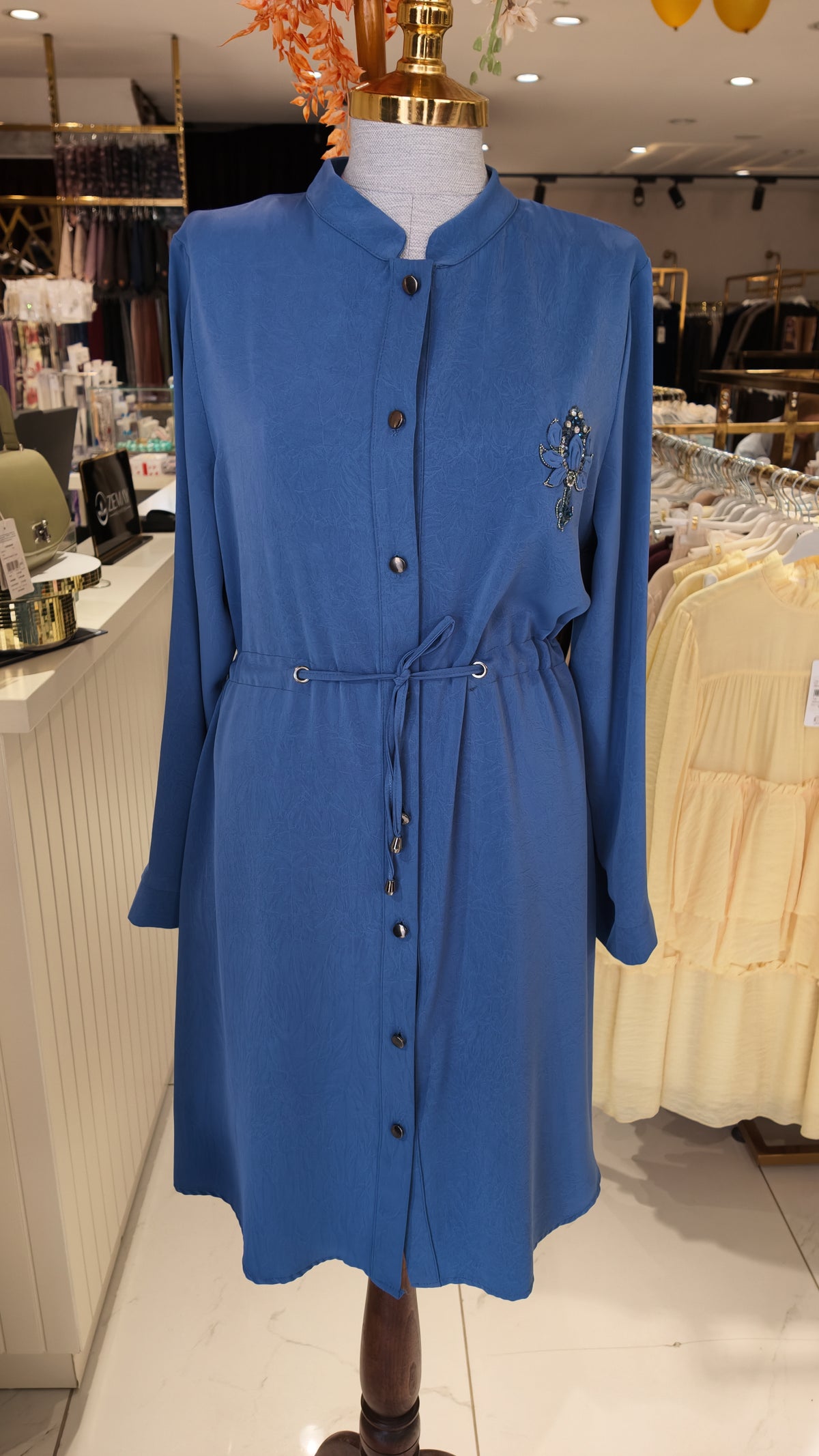 Göğsü Taşlı Beli Bağlamalı Tunik