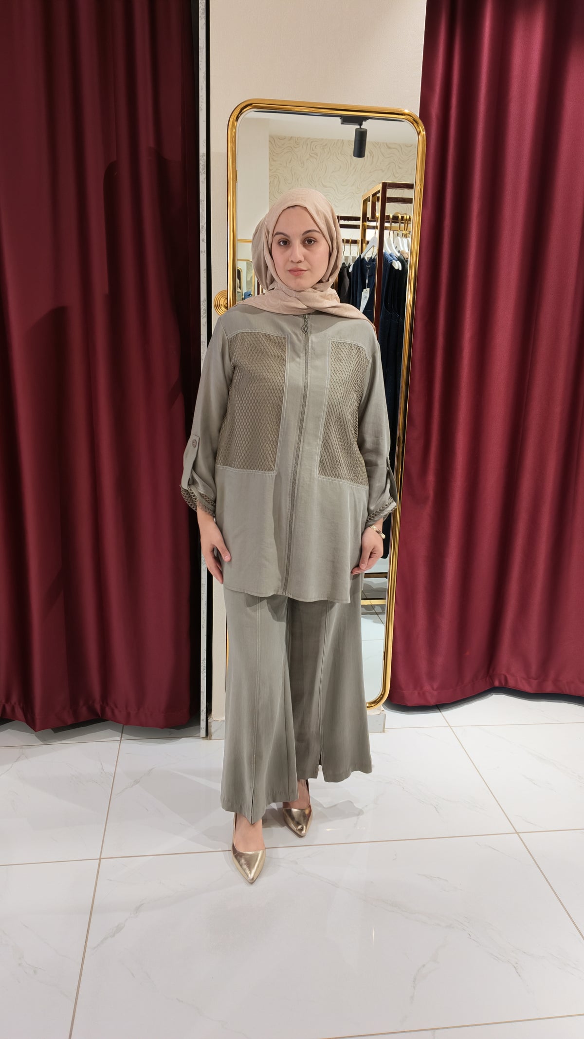 Fileli Pantolonlu Takım