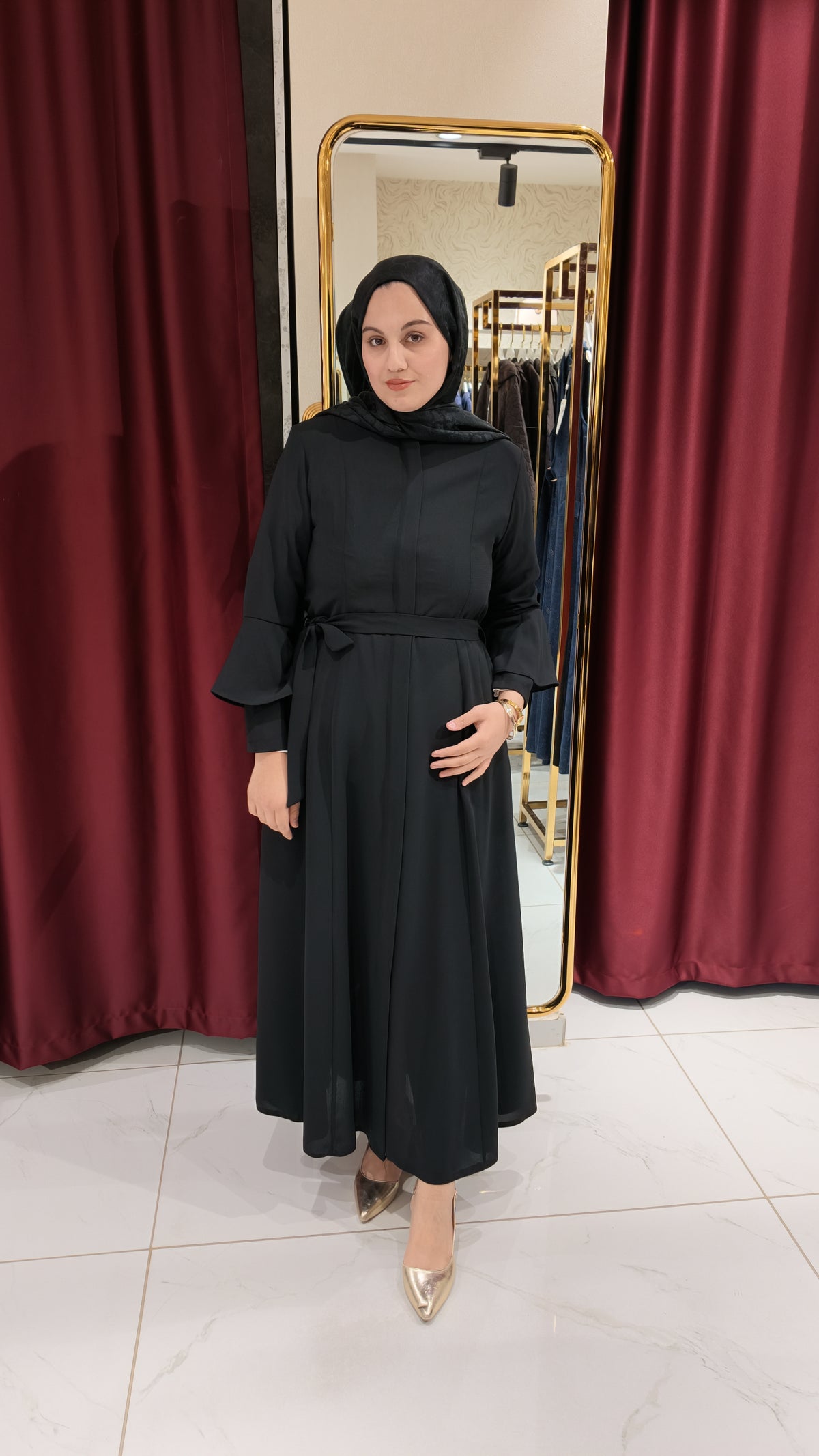 Kuşak Detaylı Ferace