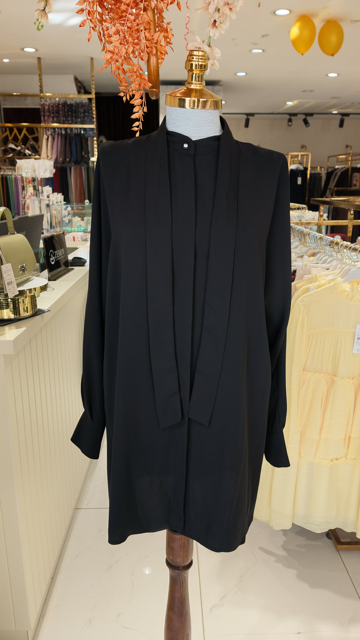 Amber Bağlamalı Yaka Tunik