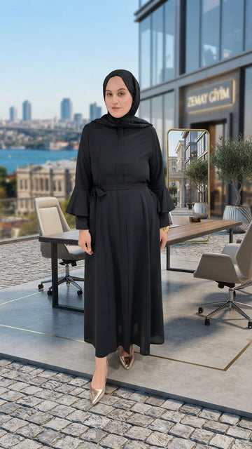 Kuşak Detaylı Ferace