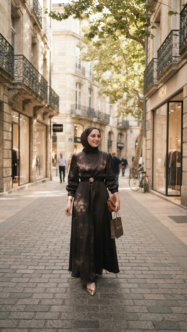 Toka Detaylı Şık Elbise