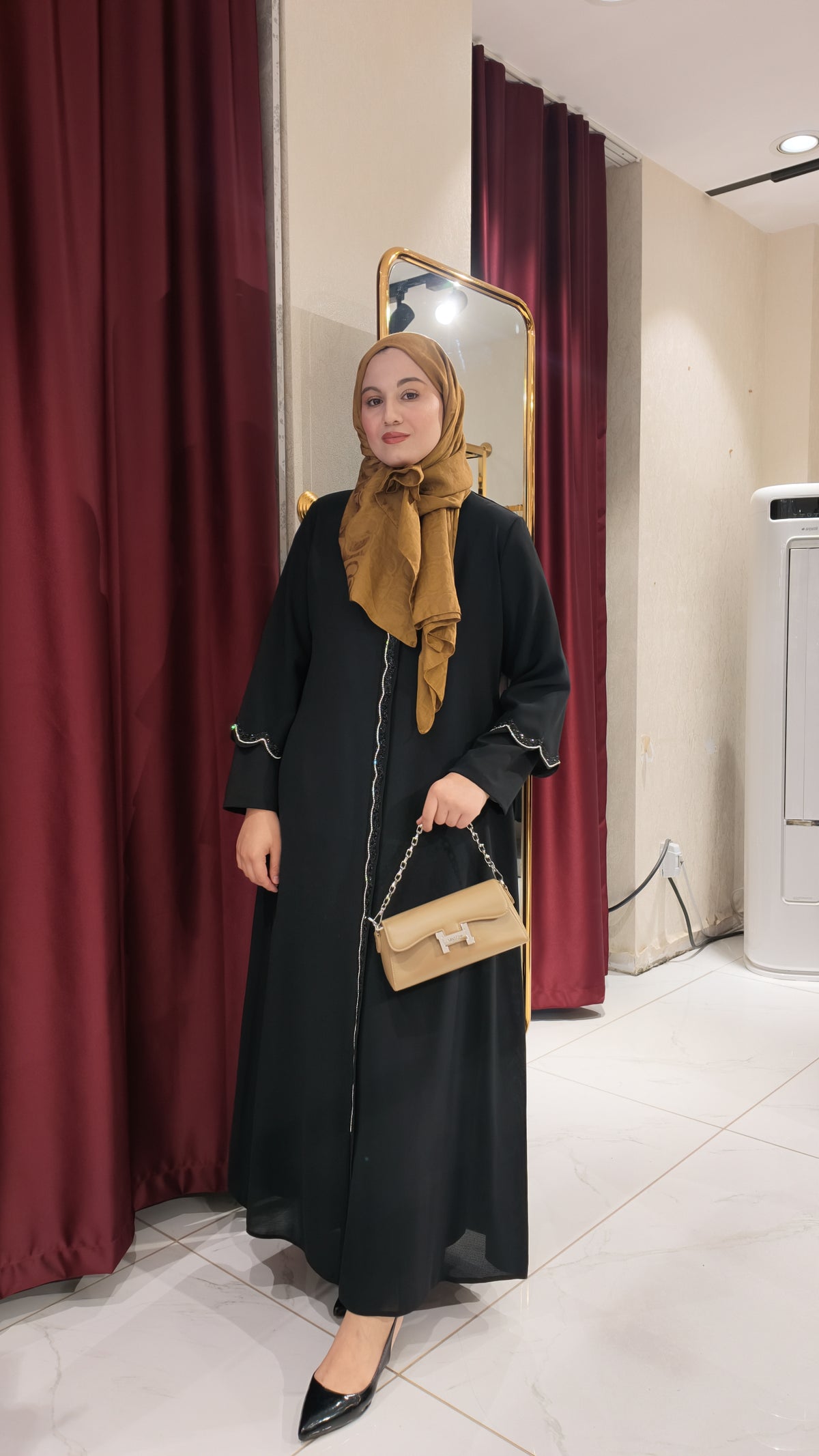 İncili taşlı Ferace