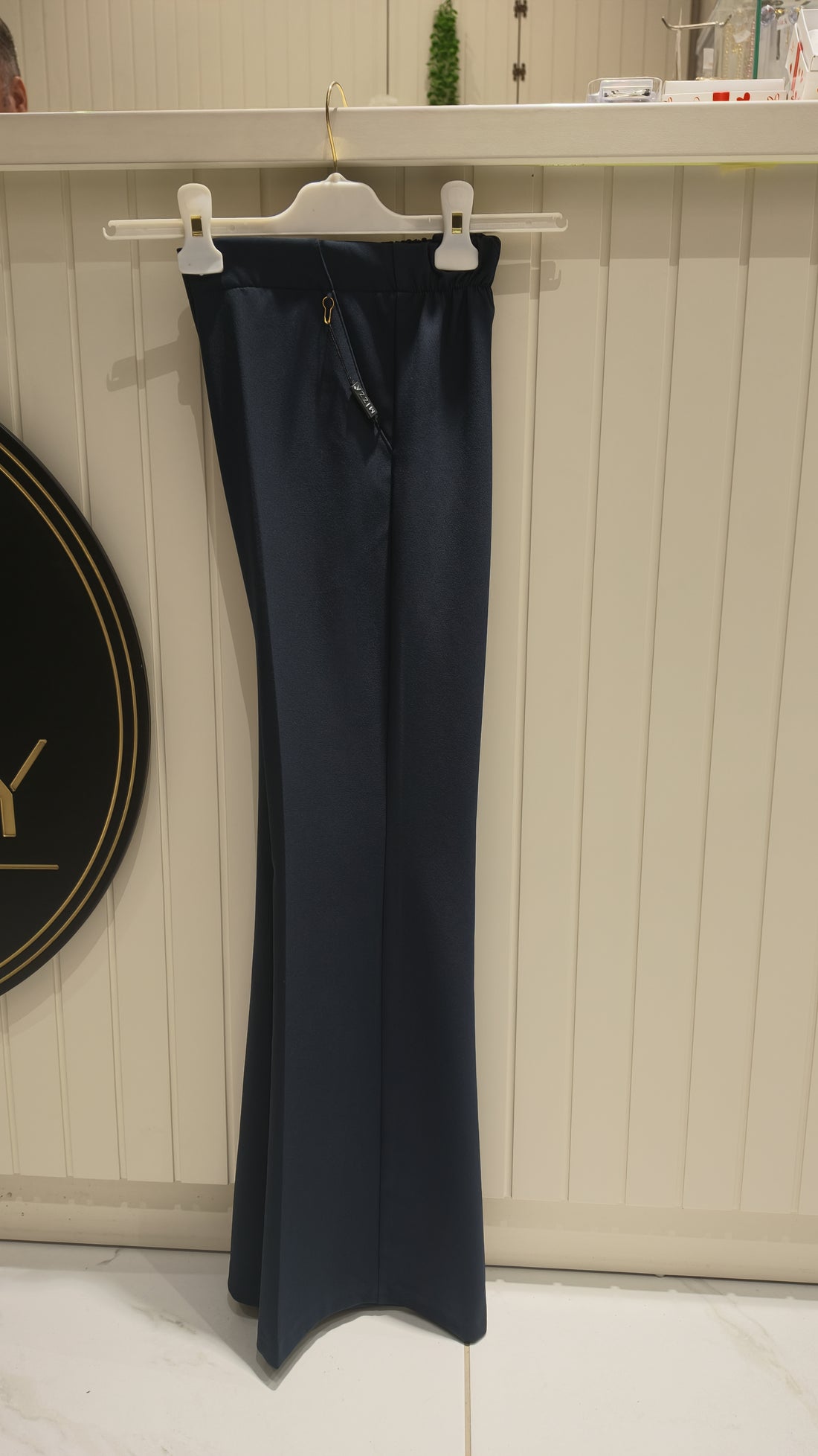 Krep Kumaş Beli Lastikli İspanyol Paça Pantolon