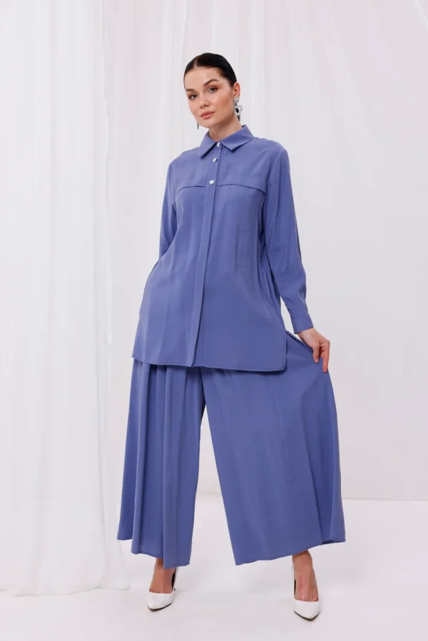 Kadın Kuşaklı Bol Paça Etek Pantolon