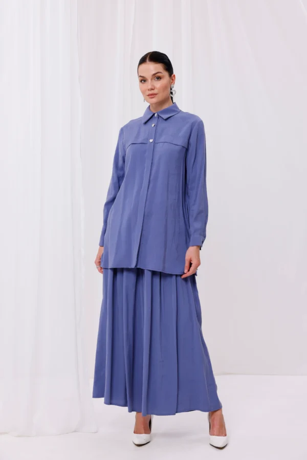 Kadın Şık Modal Kumaş Kalp Düğme Bluz